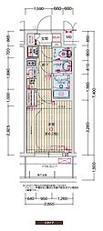 プレサンス東別院セレニス 1Kの間取図画像