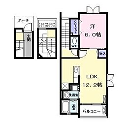 クレメントハウス 1LDKの間取図画像