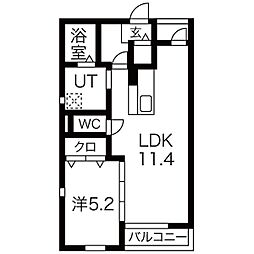 Haleakara 1LDKの間取図画像