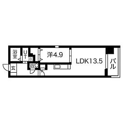 THE BRICKS 1LDKの間取図画像