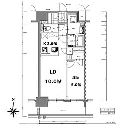 S-RESIDENCE亀島駅前ブレイズ 1LDKの間取図画像