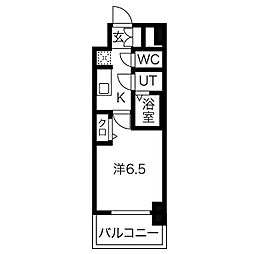 SOLメイクス新栄 1Kの間取図画像