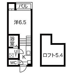 ハーモニーテラス清水3 1SKの間取図画像