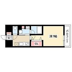 ジュール亀島 1Kの間取図画像