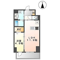 Cielde金山 1LDKの間取図画像
