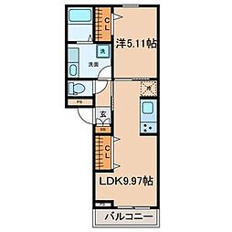 エスポワール名駅 1LDKの間取図画像