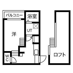 オークラレジデンス栄生 1SKの間取図画像