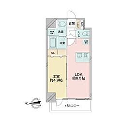 アステリ鶴舞ディオ 1LDKの間取図画像