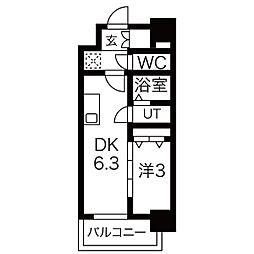 メイクスWアート名駅南3 1DKの間取図画像