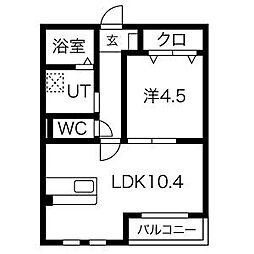 DELA松原 1LDKの間取図画像