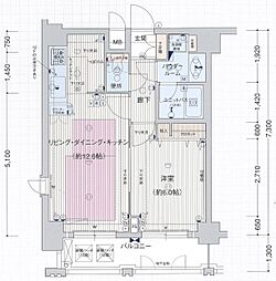 プレサンス新栄デコール 1LDKの間取図画像