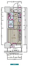 プレサンス名古屋ルクソリア 1Kの間取図画像