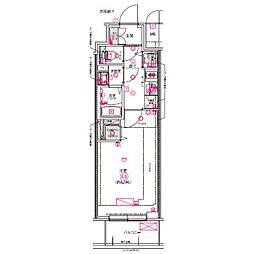 CREST TAPP名古屋山王 1Kの間取図画像
