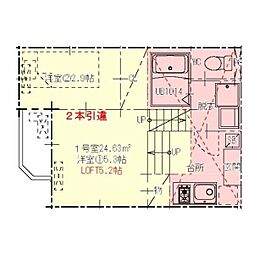 ハーモニーテラス伝馬3 2Kの間取図画像