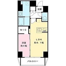 グランパークコート 1LDKの間取図画像