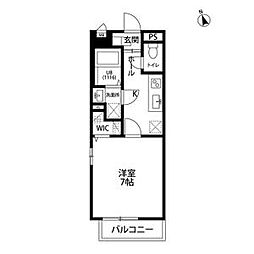 アムールロイヤル 1Kの間取図画像