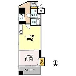 カスタリア志賀本通 1LDKの間取図画像