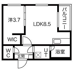 MOVE中村公園 1LDKの間取図画像