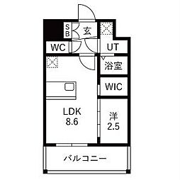 メイクス岩塚EAST 1LDKの間取図画像