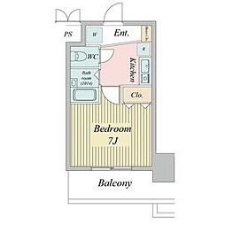 パークフラッツ金山 1Kの間取図画像