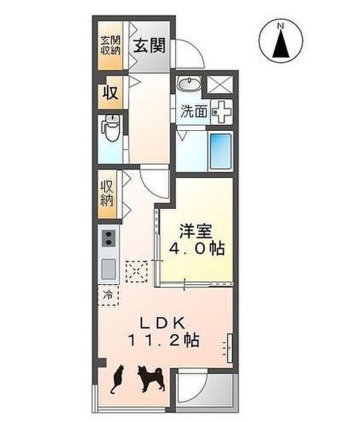 愛知県名古屋市西区上名古屋２丁目(賃貸マンション1LDK・3階・40.34㎡)の写真 その2