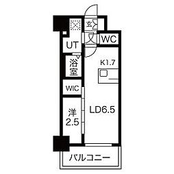 JR東海道本線 尾頭橋駅 徒歩10分の賃貸マンション 3階1LDKの間取り