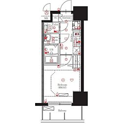 名古屋市営桜通線 太閤通駅 徒歩10分の賃貸マンション 12階1Kの間取り