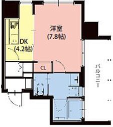 名古屋市営東山線 八田駅 徒歩2分の賃貸マンション 2階1DKの間取り