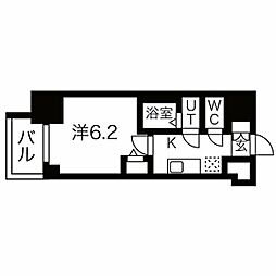 名古屋市営鶴舞線 浅間町駅 徒歩8分の賃貸マンション 13階1Kの間取り