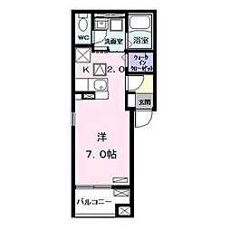 名古屋市営東山線 亀島駅 徒歩7分の賃貸アパート 1階ワンルームの間取り