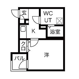 名古屋臨海高速あおなみ線 南荒子駅 徒歩9分の賃貸アパート 2階1Kの間取り