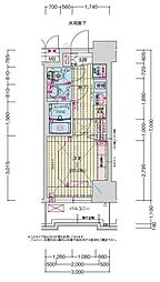 プレサンス高畑ルミア 1Kの間取図画像