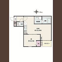 Jack ohataI 1LDKの間取図画像