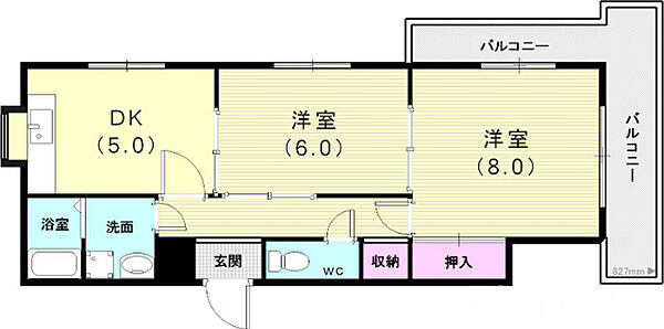 須磨の浦ビューハイツ ｜兵庫県神戸市須磨区須磨浦通5丁目(賃貸マンション2DK・4階・48.72㎡)の写真 その2