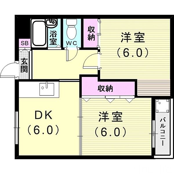 セオコート高丸 ｜兵庫県神戸市垂水区上高丸3丁目(賃貸マンション2DK・2階・40.15㎡)の写真 その2