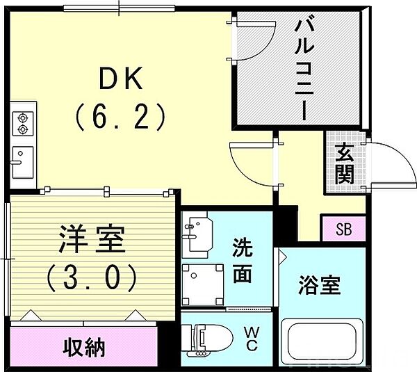 NEXSTAGE長田 ｜兵庫県神戸市長田区長田町5丁目(賃貸アパート1DK・1階・25.95㎡)の写真 その2