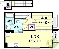 セジュール名谷II  ｜ 兵庫県神戸市垂水区名谷町字賀市3371（賃貸アパート1LDK・2階・44.17㎡） その2