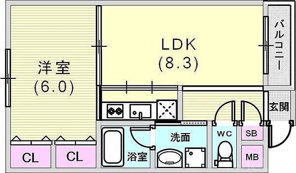 G-BLOCK ｜兵庫県神戸市中央区下山手通8丁目(賃貸マンション1LDK・1階・35.00㎡)の写真 その2