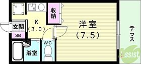 ジュネスフォーション  ｜ 兵庫県明石市鷹匠町5-4（賃貸アパート1K・1階・23.40㎡） その2