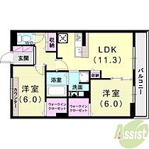 リアン朝霧  ｜ 兵庫県明石市朝霧南町1丁目143-11（賃貸アパート2LDK・3階・59.56㎡） その2