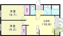 東垂水新築アパート南棟 1階/-
