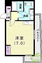 YKハイツ舞子坂 ワンルームの間取図画像