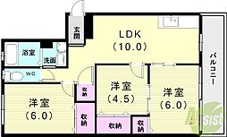 リーガルハウス舞子1号棟 3LDKの間取図画像