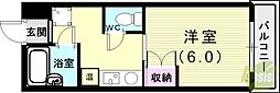 ハビテ八本松 1Kの間取図画像