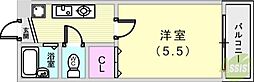 福田ハウス 1Kの間取図画像