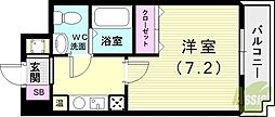 モリタハイツ 1Kの間取図画像