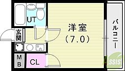 ジュネスタチバナ 1Kの間取図画像