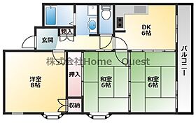 ビューハイム茶の木 303 ｜ 大阪府八尾市恩智南町2丁目136-1（賃貸マンション3DK・3階・57.00㎡） その2