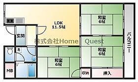 ドリーム松村  ｜ 大阪府柏原市玉手町23-5（賃貸マンション3LDK・4階・58.00㎡） その2