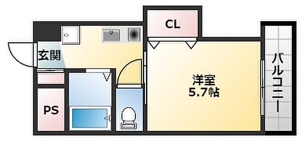 ヴィラサンライフ 603｜大阪府東大阪市足代北2丁目(賃貸アパート1K・6階・17.87㎡)の写真 その2